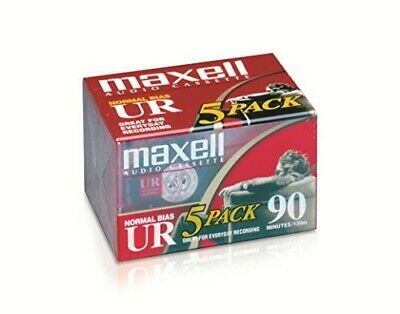 Maxell 108562 Ur-90 Normal Bias Audio Cassettes, 5 Pack [new ]